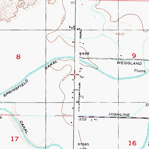 Topographic Map of McDonaldville, ID