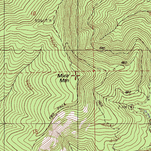 Topographic Map of Mica Mountain, ID