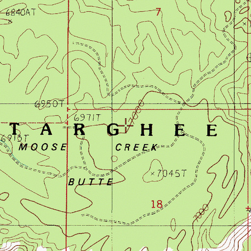 Topographic Map of Moose Creek Butte, ID