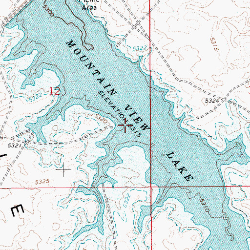 Topographic Map of Mountain View Lake, ID