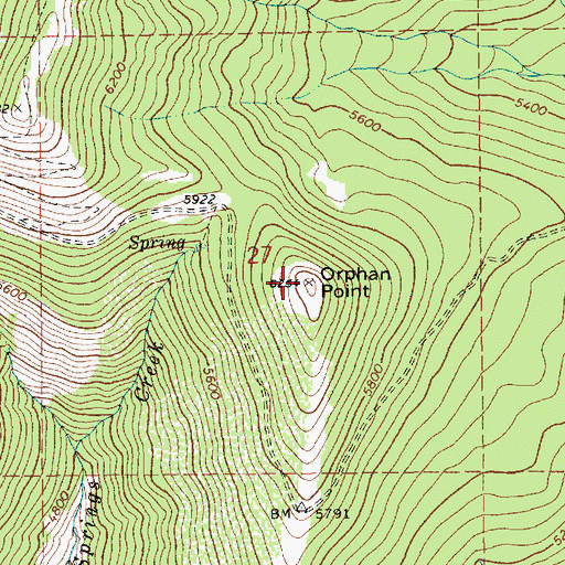 Topographic Map of Orphan Point, ID