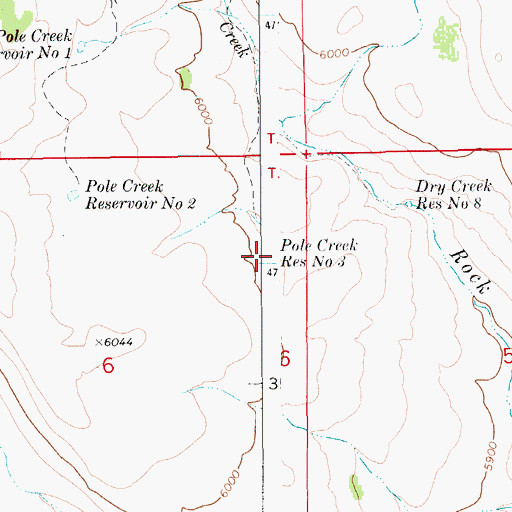 Topographic Map of Pole Creek Reservoir Number Three, ID