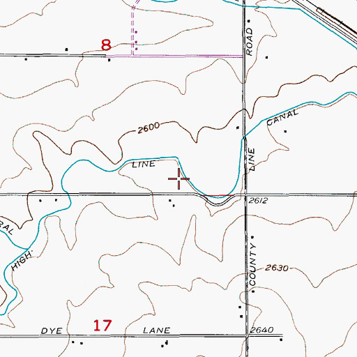 Topographic Map of Ridenbaugh High Line Canal, ID