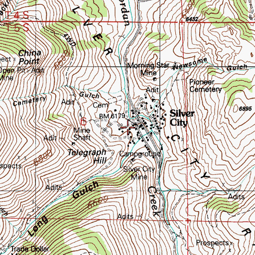 Topographic Map of Silver City, ID