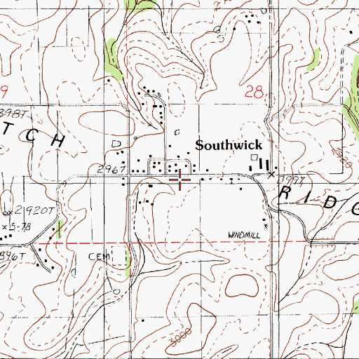 Topographic Map of Southwick, ID