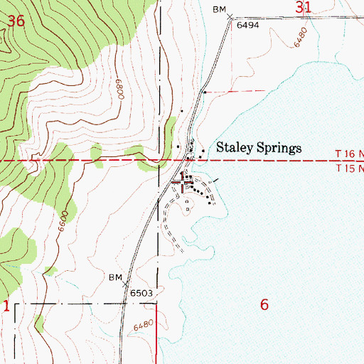 Topographic Map of Staley Springs, ID