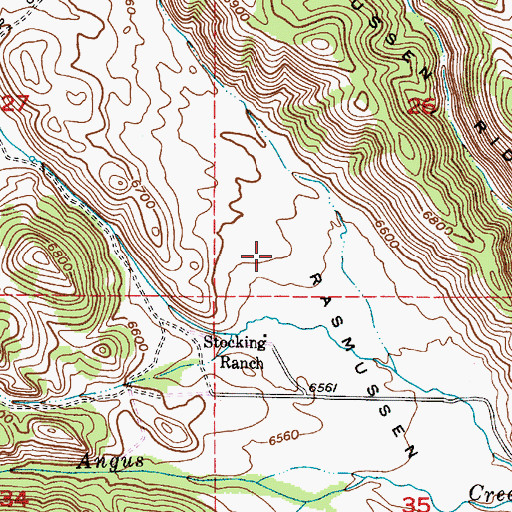 Topographic Map of Stocking Ranch, ID
