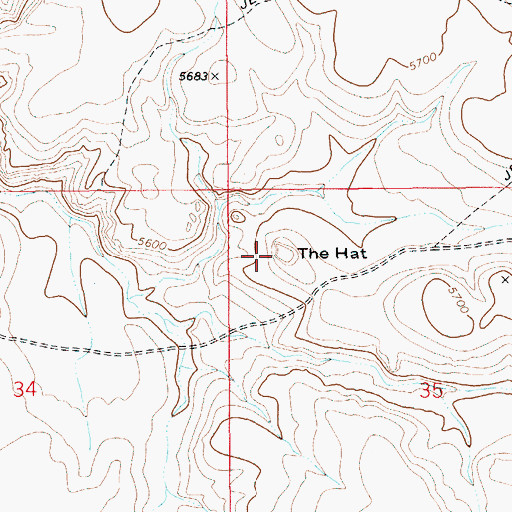 Topographic Map of The Hat, ID