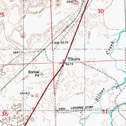 Topographic Map of Tikura, ID