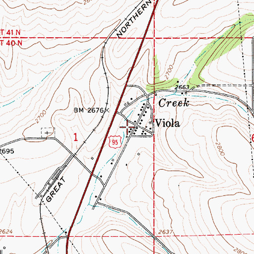 Topographic Map of Viola, ID