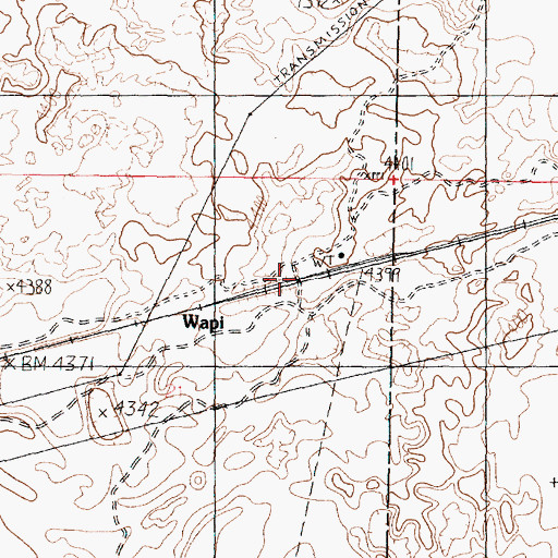 Topographic Map of Wapi, ID