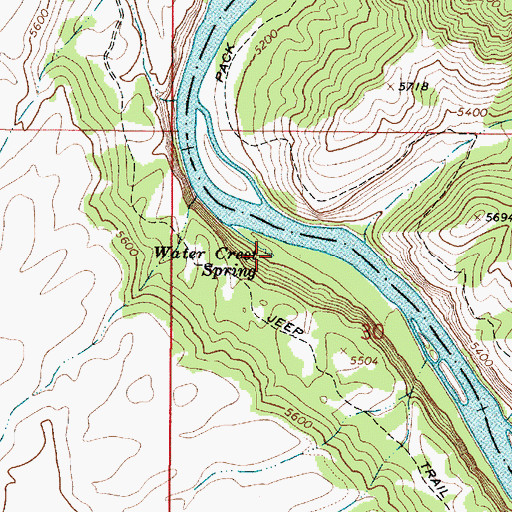 Topographic Map of Water Crest Spring, ID