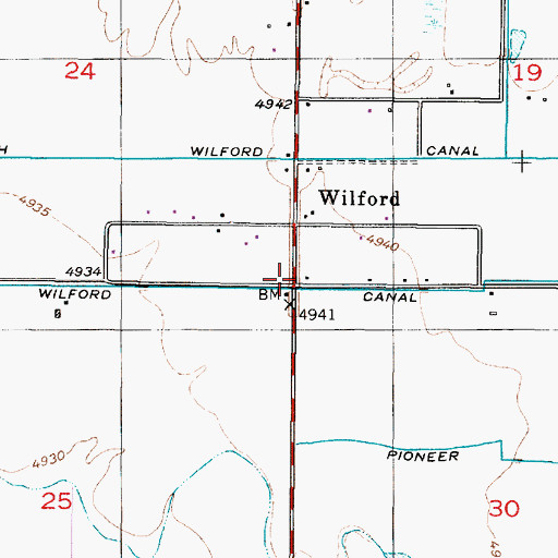 Topographic Map of Wilford, ID