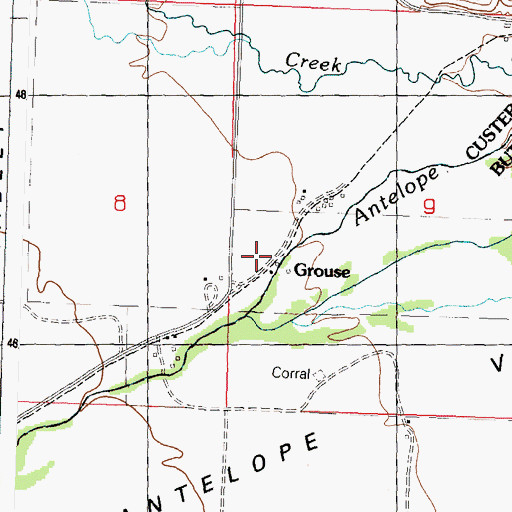 Topographic Map of Grouse, ID