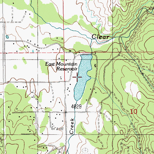 Topographic Map of East Mountain Reservoir, ID
