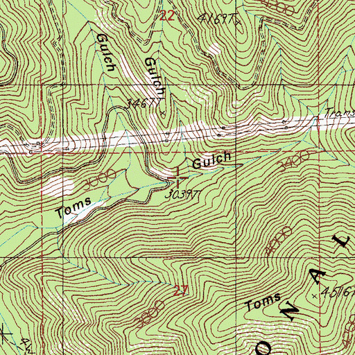 Topographic Map of Elk Gulch, ID