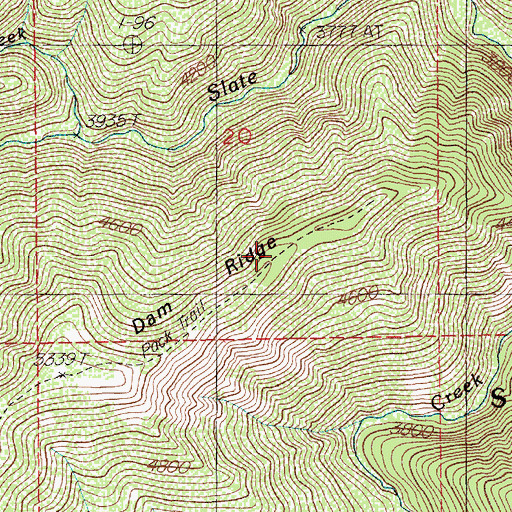 Topographic Map of Dam Ridge, ID