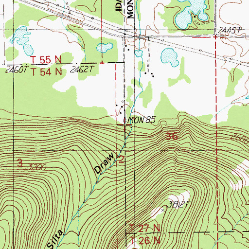 Topographic Map of Silta Draw, MT