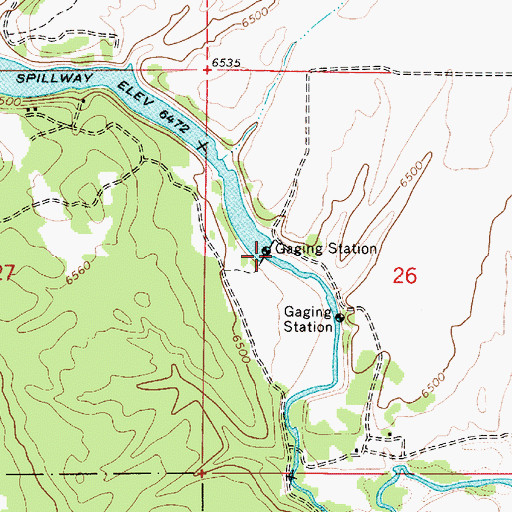 Topographic Map of Henrys Lake Dam, ID