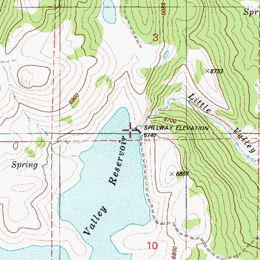 Topographic Map of Little Valley Dam, ID