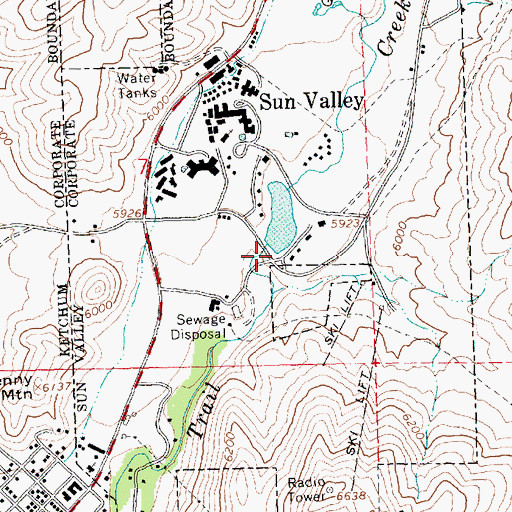 Topographic Map of Trail Creek Dam, ID