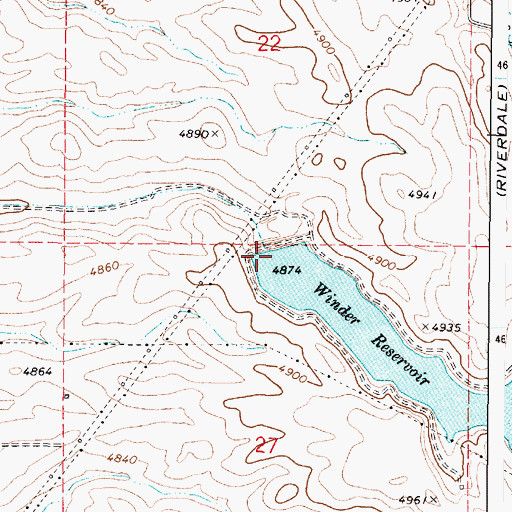 Topographic Map of Winder Dam, ID