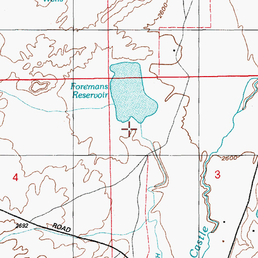 Topographic Map of Foreman Dam, ID