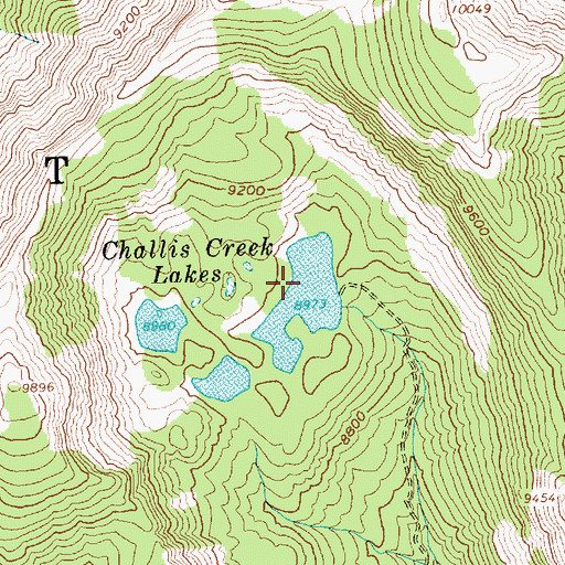 Topographic Map of Challis Creek Dam, ID