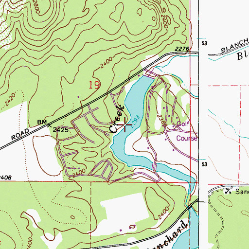 Topographic Map of Lake San Souci, ID