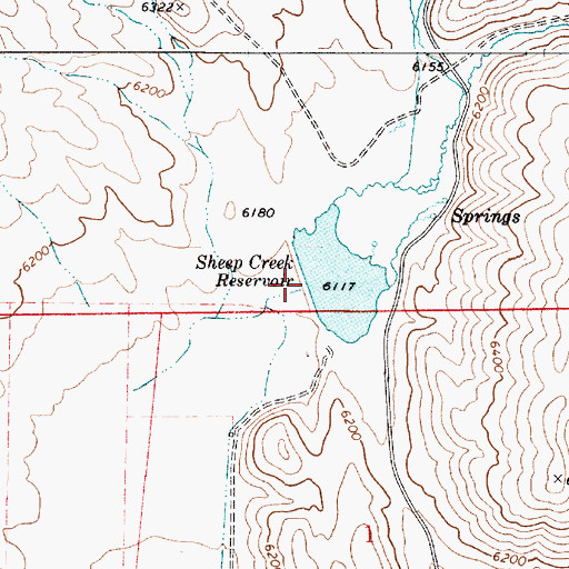 Topographic Map of Sheep Creek Dam, ID