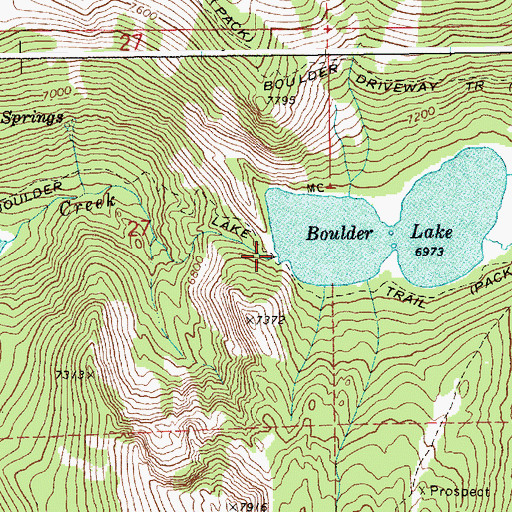 Topographic Map of Boulder Lake Dam, ID