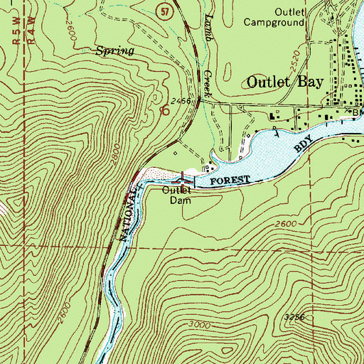 Topographic Map of Priest Lake Dam, ID
