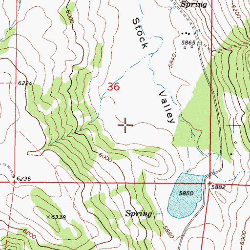 Topographic Map of Current Creek Dam, ID