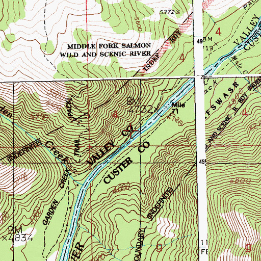 Topographic Map of Mule Creek, ID