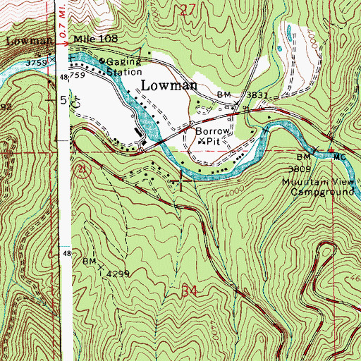 Topographic Map of Lice Creek, ID