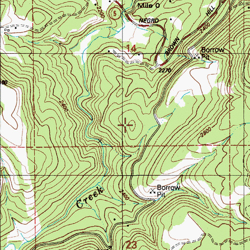 Topographic Map of Negro Brown Hill, ID