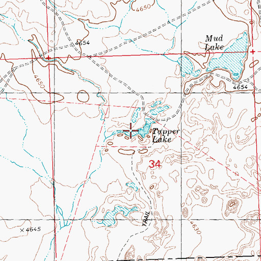 Topographic Map of Tapper Lake, ID