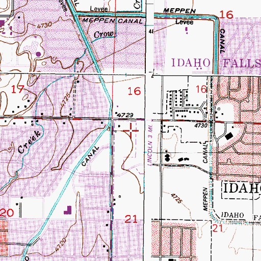 Topographic Map of Teton Plaza, ID