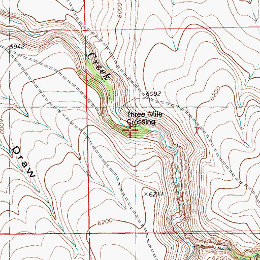 Topographic Map of Three Mile Crossing, ID