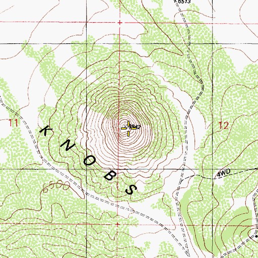 Topographic Map of Dog Knobs, AZ