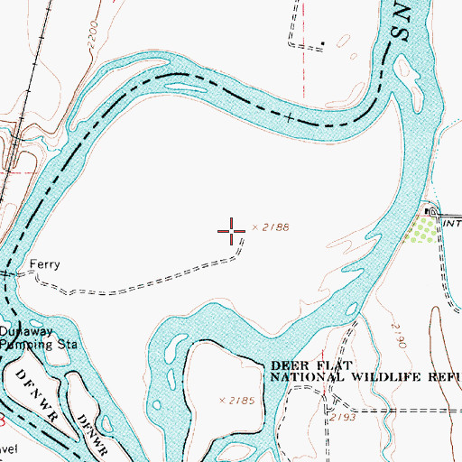 Topographic Map of Gold Island, ID