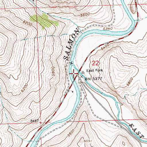 Topographic Map of Crystal (historical), ID