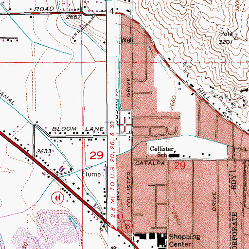Topographic Map of Collister, ID