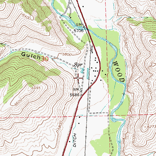 Topographic Map of Saint Luke's Wood River Medical Center, ID
