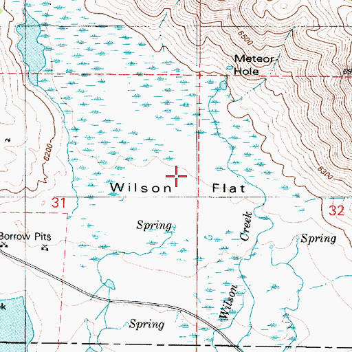 Topographic Map of Wilson Flat, ID