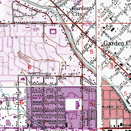 Topographic Map of Winstead Park, ID