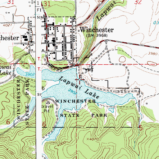 Topographic Map of Winchester Lake Public Fishing Area, ID