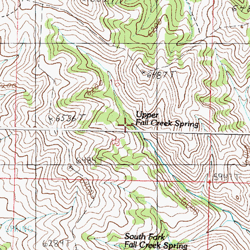 Topographic Map of Upper Fall Creek Spring, ID