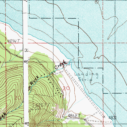 Topographic Map of Van Wyck Creek, ID
