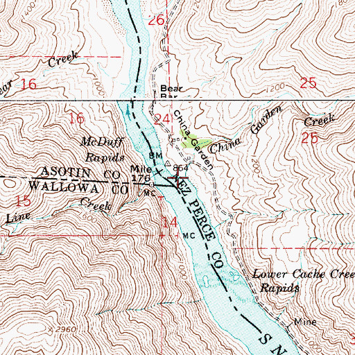 Topographic Map of China Garden Creek, ID